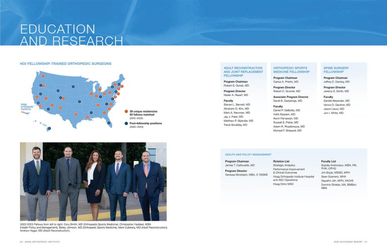 HOI Outcomes Report 2023 education and research pages